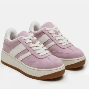 BRAND NEW STEVE MADDEN JCLARA KIDS' FIELD PINK LACE-UP ROUND-TOE SNEAKER